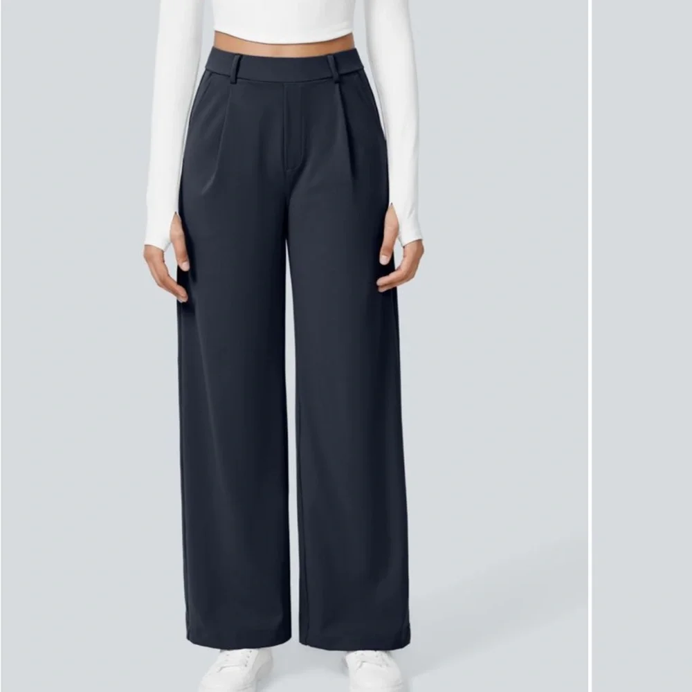 Halara High Waisted Side Pocket Straight Leg Work Pants - Picture 5 of 8